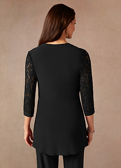 Azazie Mamrie Abiti per la Madre della Sposa Abito Tuta Pantaloni in Pizzo Nero image8