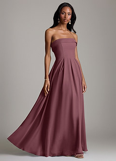 Azazie Lucienne Bridesmaid Dresses Sangria A-Line Strapless Chiffon Convertible Dress image6