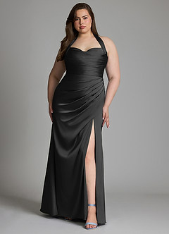 Azazie Destiny Bridesmaid Dresses Black Mermaid Sweetheart Neckline Stretch Satin Dress image8