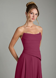 Azazie Gabriela Bridesmaid Dresses Mulberry A-Line Corset Chiffon Dress image10