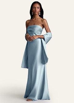 front Azazie Bijpassende Kleur Aleena Stretch Satijnen Sjaal