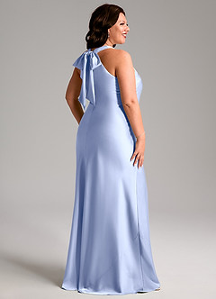 Azazie Doretta Bridesmaid Dresses Ice Mermaid Pleated Stretch Satin Dress image7