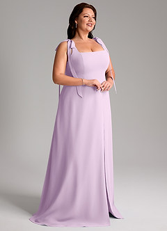 Azazie Debra Bridesmaid Dresses Frosted Lilac A-Line with Pockets Chiffon Convertible Dress image12