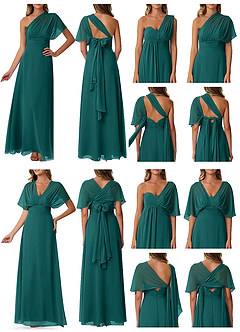 Azazie Fifi Bridesmaid Dresses Peacock A-Line Strapless Chiffon Convertible Dress image10