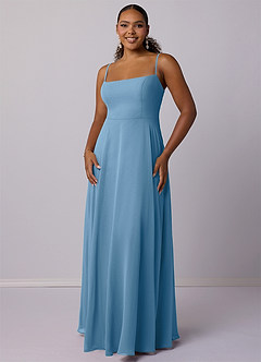 Barbie ♥ Azazie Bridesmaid Dresses Steel Blue A-Line Chiffon Dress image7