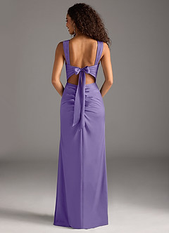 Azazie Jesaphine Bridesmaid Dresses Tahiti Sheath Bow Stretch Satin Dress image5