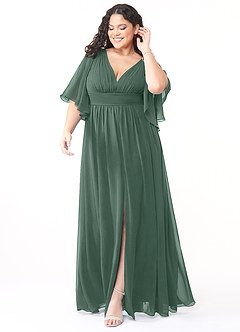 Azazie Temeka Bridesmaid Dresses Sea Moss A-Line Ruched Chiffon Dress image7