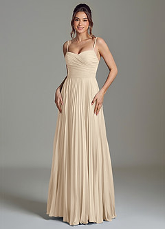 Azazie Catie Abiti da Damigella Abito A-Line in Chiffon Scollo a Cuore Champagne image1