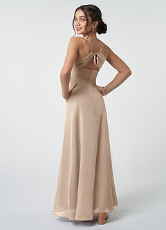 Azazie Avelina Junior A-Linie Plissee Chiffon Kleid Taupe image5