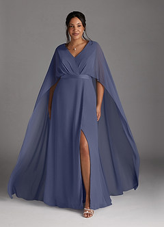 Azazie Isa Mother of the Bride Dresses Stormy A-Line V-Neck Pleated Chiffon Dress image7