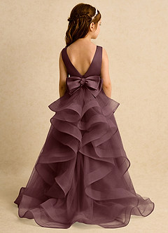 Azazie Lior Flower Girl Dresses Sangria Ball-Gown Pleated Tulle Dress image7