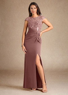Azazie Santa Clarita Mother of the Bride Dresses Dusty Rose Mermaid Sequins Stretch Crepe Dress image1