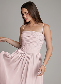 Azazie Andreina Brautjungfernkleider A-Linie Plissee Chiffon Kleid Zartrosa image2