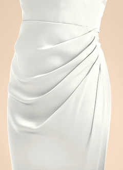 Azazie Renna Junior Linia A Pofałdowany Satyna elastyczna Długość podłogi Młodsza druhna Sukienka image7