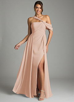 Azazie Kassandra Bridesmaid Dresses English Rose A-Line Off the Shoulder Chiffon Dress image1