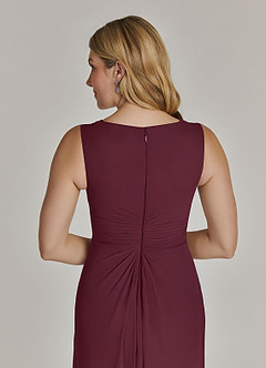 Azazie Manuella Mother of the Bride Dresses Cabernet A-Line V-Neck Pleated Chiffon Dress image9