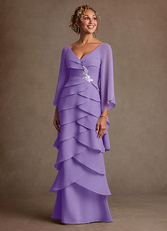 Azazie Arabinda Klänningar till brudens mor Klä Tubklänning i Chiffong Rynkad Tahiti image4