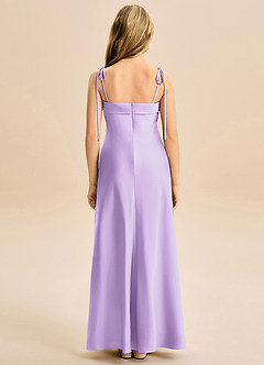 Azazie Willa Junior Lilac A-Line Bow Stretch Satin Dress image6