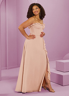 Barbie ♥ Azazie Bridesmaid Dresses English Rose A-Line Sweetheart Neckline Chiffon Dress image12