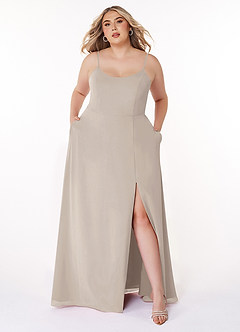 Azazie Moira Bridesmaid Dresses Frost A-Line Scoop Chiffon Dress image8
