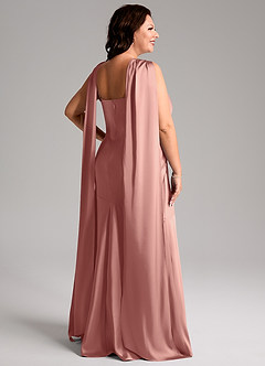 Azazie Kinsley Brautjungfernkleider Meerjungfrau-Linie Seitliche Cut-Outs Stretch-Satin Kleid Rosettenrosa image9