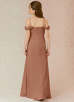 Azazie Kaitlynn Junior Bronzer A-Line Off the Shoulder Chiffon Dress image2