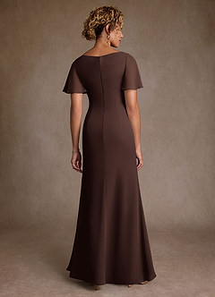 Azazie Suffolk Mother of the Bride Dresses Ganache A-Line Pleated Chiffon Dress image3