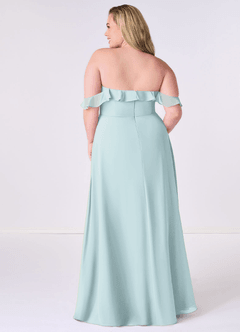 Barbie ♥ Azazie Bridesmaid Dresses Mist A-Line Off the Shoulder Chiffon Convertible Dress image9
