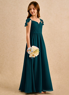 Azazie Meimei Girls Formal Flower Girl Klänningar Klä A-Line i Chiffong Plisserad image4