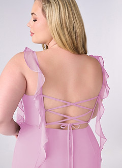 Barbie ♥ Azazie Brautjungfernkleider Meerjungfrau-Linie Korsett Chiffon Kleid Bonbonrosa image10