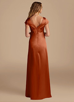Azazie Allessia Maternity Bridesmaid Dresses A-Line Metallic Satin Floor-Length Dress image5