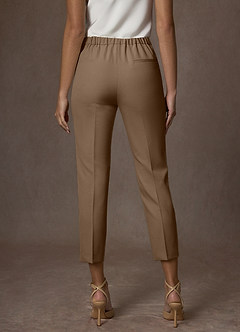 front Charlotte Truffle Refined Weave Pants Suit