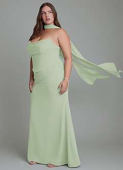Azazie Sorrel Bridesmaid Dresses Dusty Sage Mermaid Corset Chiffon Dress image14