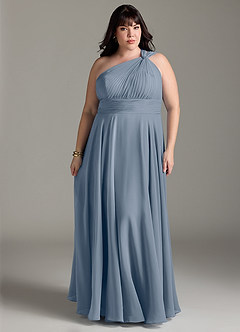 Azazie Charlize Jurken voor bruidsmeisjes Jurk van Chiffon met A-Lijn One-Shoulder Schemering image7