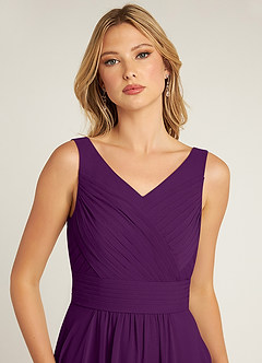 Azazie Pierrette Robes de demoiselle d'honneur Robe Trapèze en Mousseline de soie Plissée Grain De Raisin image5