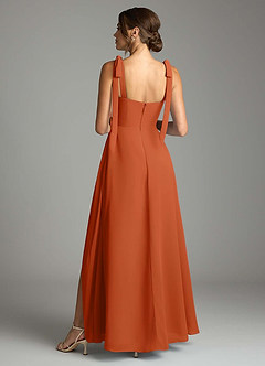 Azazie Debra Bridesmaid Dresses Burnt Orange A-Line with Pockets Chiffon Convertible Dress image10