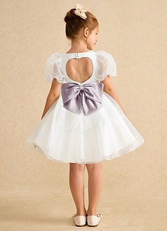 Azazie Debbie Blumenmädchenkleider Ballkleid Herzausschnitt Organza Kleid Elfenbein Dämmerung image1
