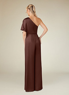 Azazie Hagretta Mother of the Bride Dresses Espresso Jumpsuit/Pantsuit Stretch Satin Dress image2