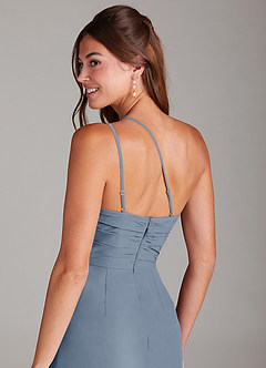 Azazie Eren Bridesmaid Dresses Twilight Sheath One Shoulder Chiffon Dress image2