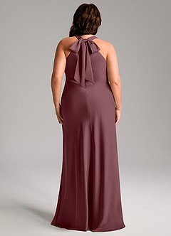 Azazie Doretta Bridesmaid Dresses Sangria Mermaid Pleated Stretch Satin Dress image10