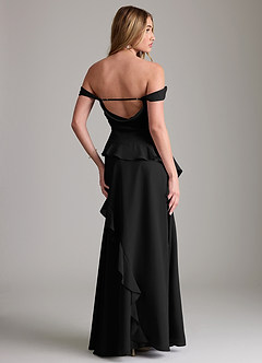 Azazie Sloane Bridesmaid Dresses Black A-Line Sweetheart Neckline Chiffon Dress image7