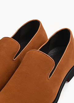 front Men's Suede Slip-On Loafers