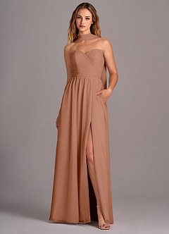 Azazie Joni Final Sale Bronzer A-Line Strapless Chiffon Convertible Dress image1