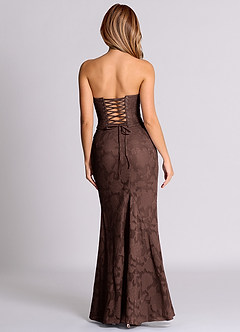 Azazie Sorrel Vestidos de damas de honor Vestido de Ganache de Devorado Floral de Corte Sirena Convertible con Corsé image2