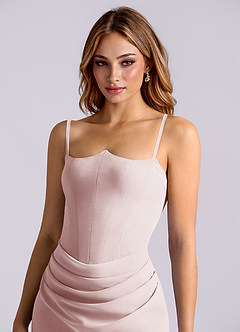 Azazie Debby Bridesmaid Dresses Blushing Pink Mermaid Strapless Chiffon Dress image6