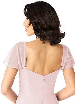 Azazie Tancie Bridesmaid Dresses Blushing Pink A-Line Off the Shoulder Chiffon Convertible Dress image5