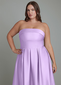 Azazie Lucienne Bridesmaid Dresses Lilac A-Line Strapless Stretch Satin Convertible Dress image13