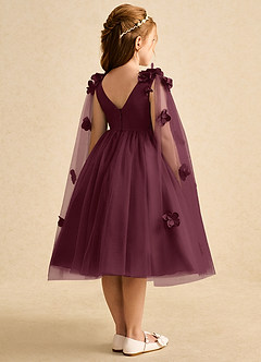 Azazie Staria Abiti da Ragazza di Fiori Abito Principessa in Tulle Increspato Cabernet image9