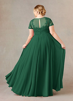 Azazie Annette Kleider für die Brautmutter A-Linie Spitze Chiffon Kleid Dunkelgrün image8