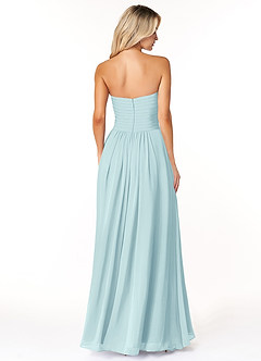 Azazie Yazmin Bridesmaid Dresses Sea Glass A-Line Sweetheart Neckline Chiffon Convertible Dress image2